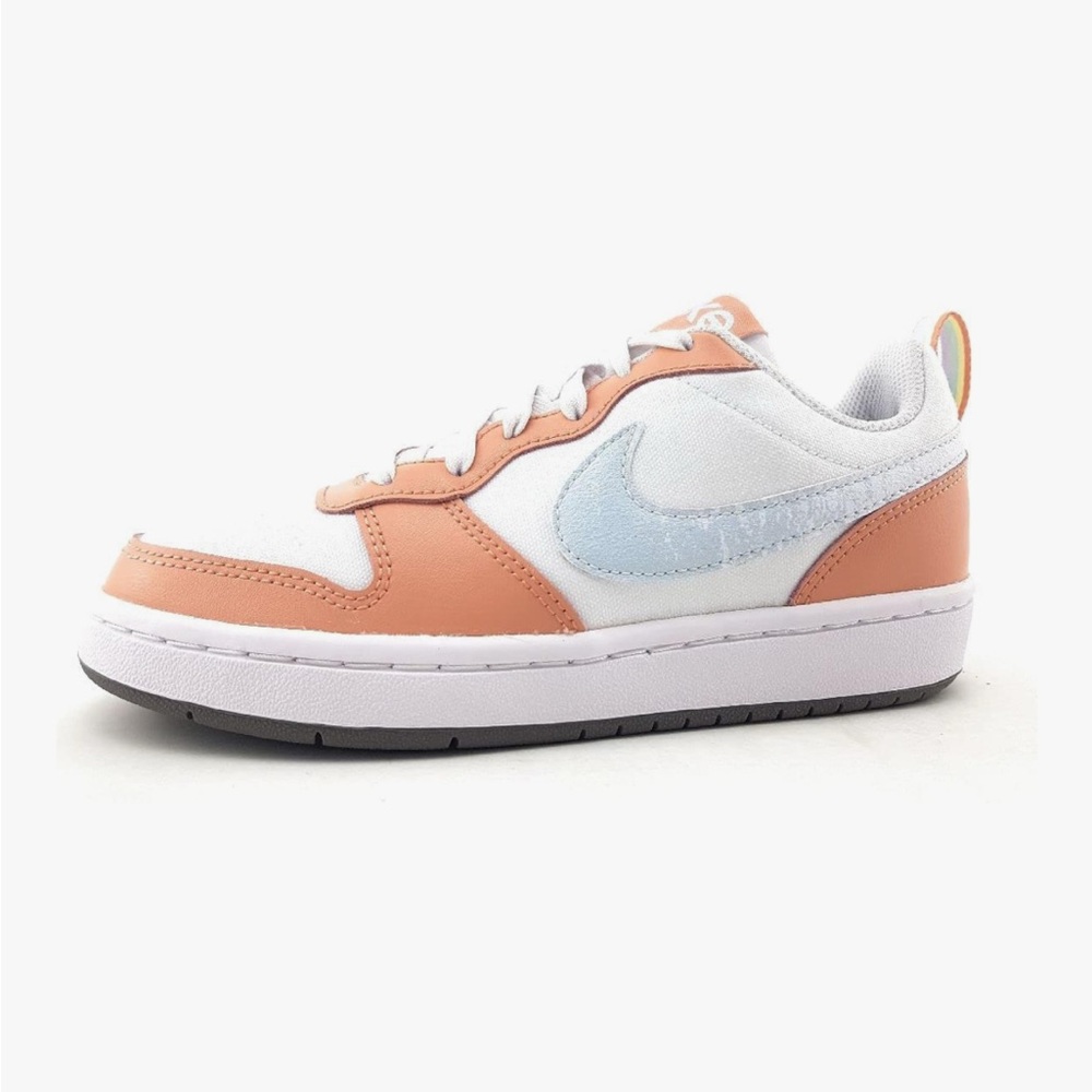 Nike White and Orange Rainbow Athletic Shoes Classic Design